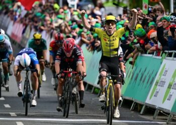 Carton plein pour le team Visma Lease a Bike avec Matthew Brennan