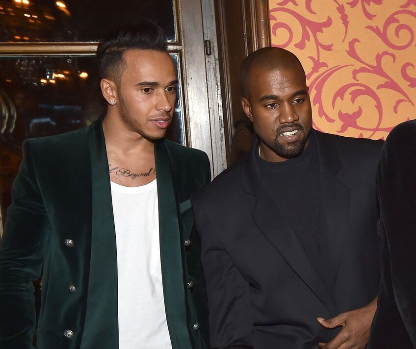 Lewis Hamilton et Kanye West à la Fashion Week de Paris