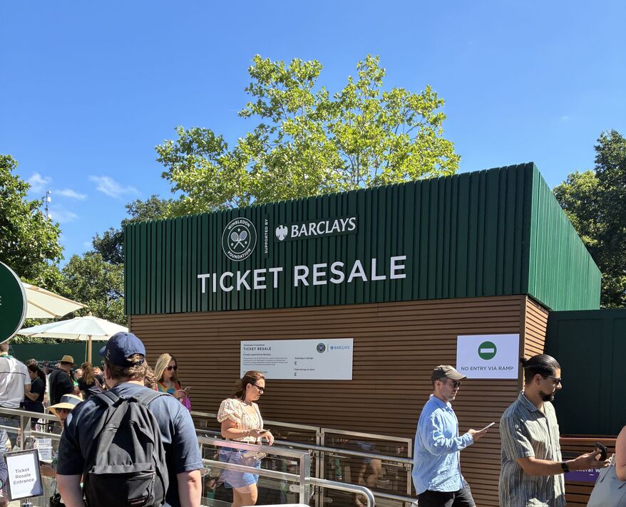 Le kiosque de revente de billets de Wimbledon