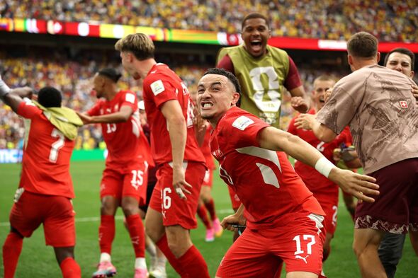 Les joueurs suisses font la fête Les joueurs suisses font la fête